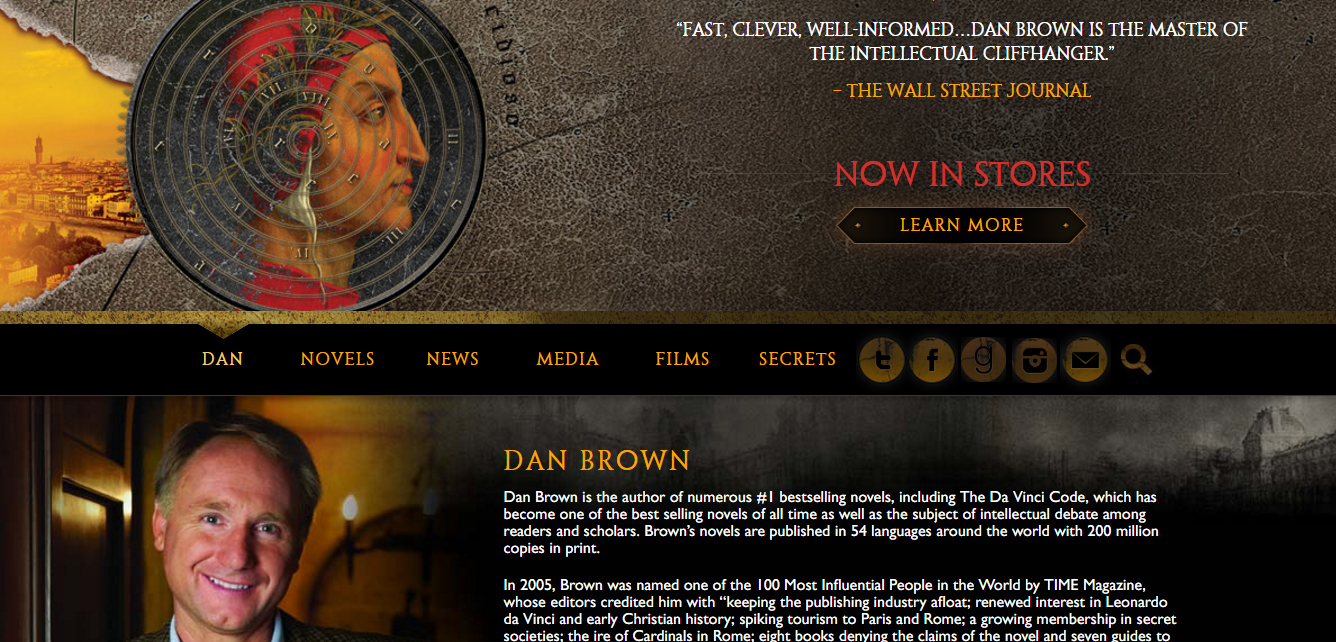 Dan Brown honlapja