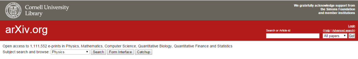 arXiv.org screenshot