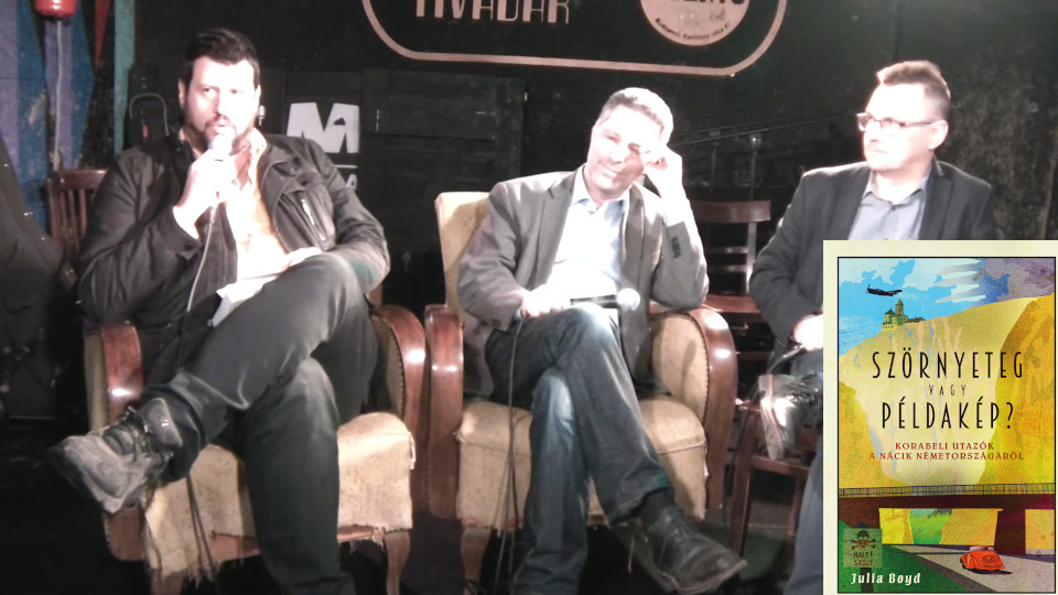 Puzsér Róbert és Schiffer András a Szörnyeteg vagy példakép? könyvbemutatóján